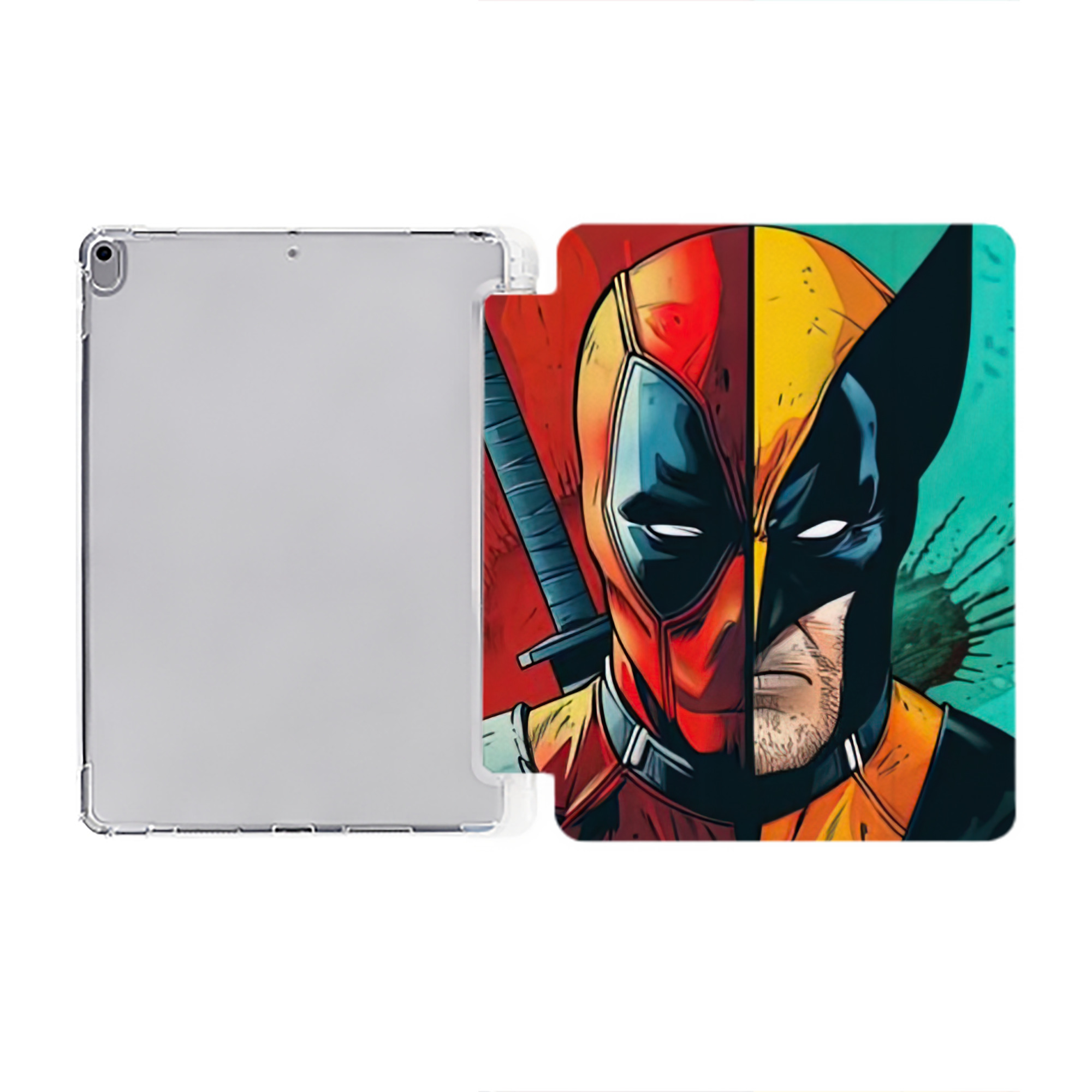 （画像用） Deadpool デッドプール IPad ケース ペン収納付き 三つ折りスタンド PUレザー×シリコン 対応機種9.5/10.5/10.9インチ